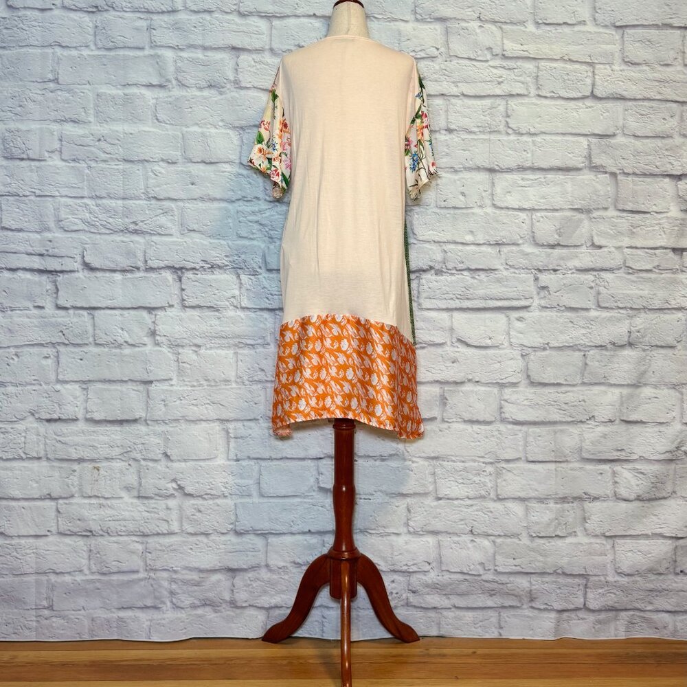 Zara Patchwork Floral Polka Dots Shift Dress - image 2